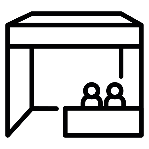 Corporate Design BW Icon Messebanner